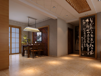 東南亞風格三居室138.6平米裝修案例——城南春天室內設計技術咨詢解析